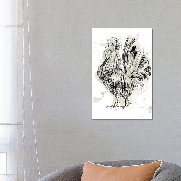 August Grove Feathered Fowl II by June Erica Vess Wrapped Canvas